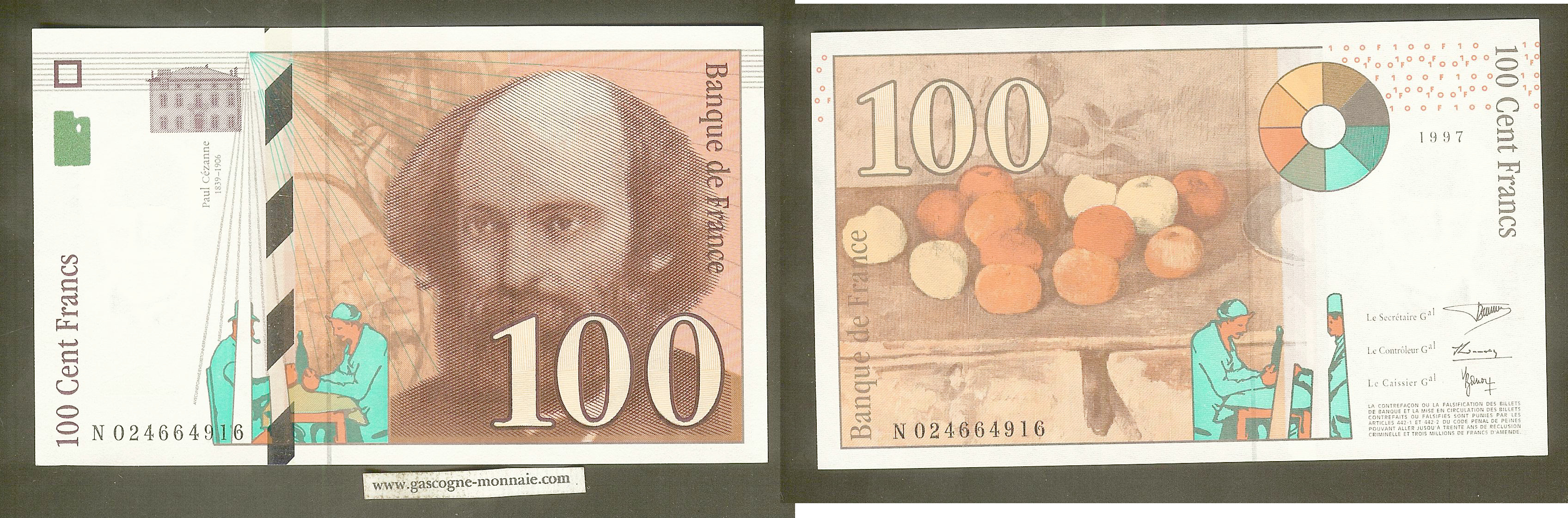 100 francs Cezanne 1997 AU+